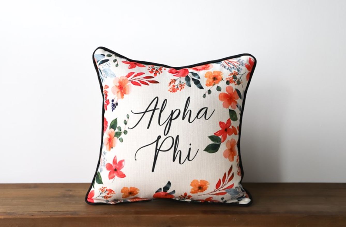 Pretty Sorority Flowers Pillow - Alpha Phi