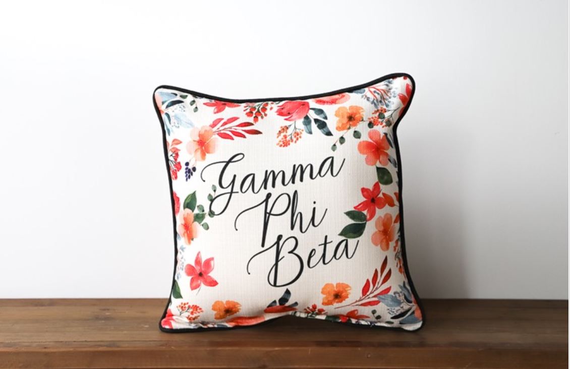 Pretty Sorority Flowers Pillow - Gamma Phi Beta