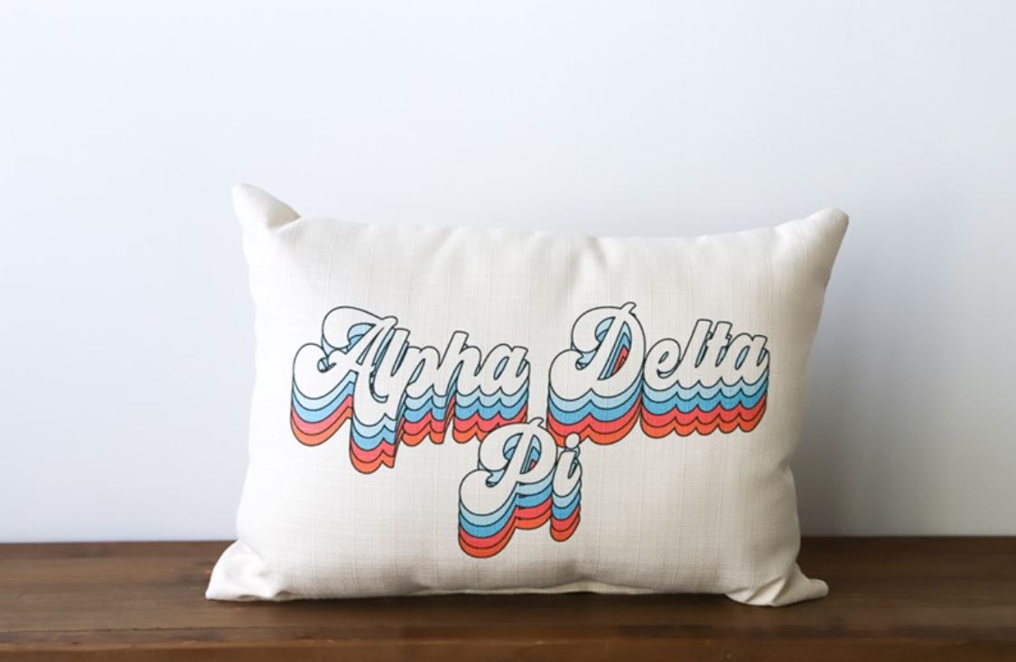 Movin' & Groovin' Sorority Piped Pillow - Alpha Delta Pi