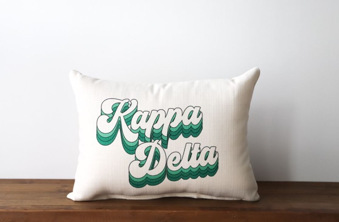 Movin' & Groovin' Sorority Piped Pillow - Kappa Delta