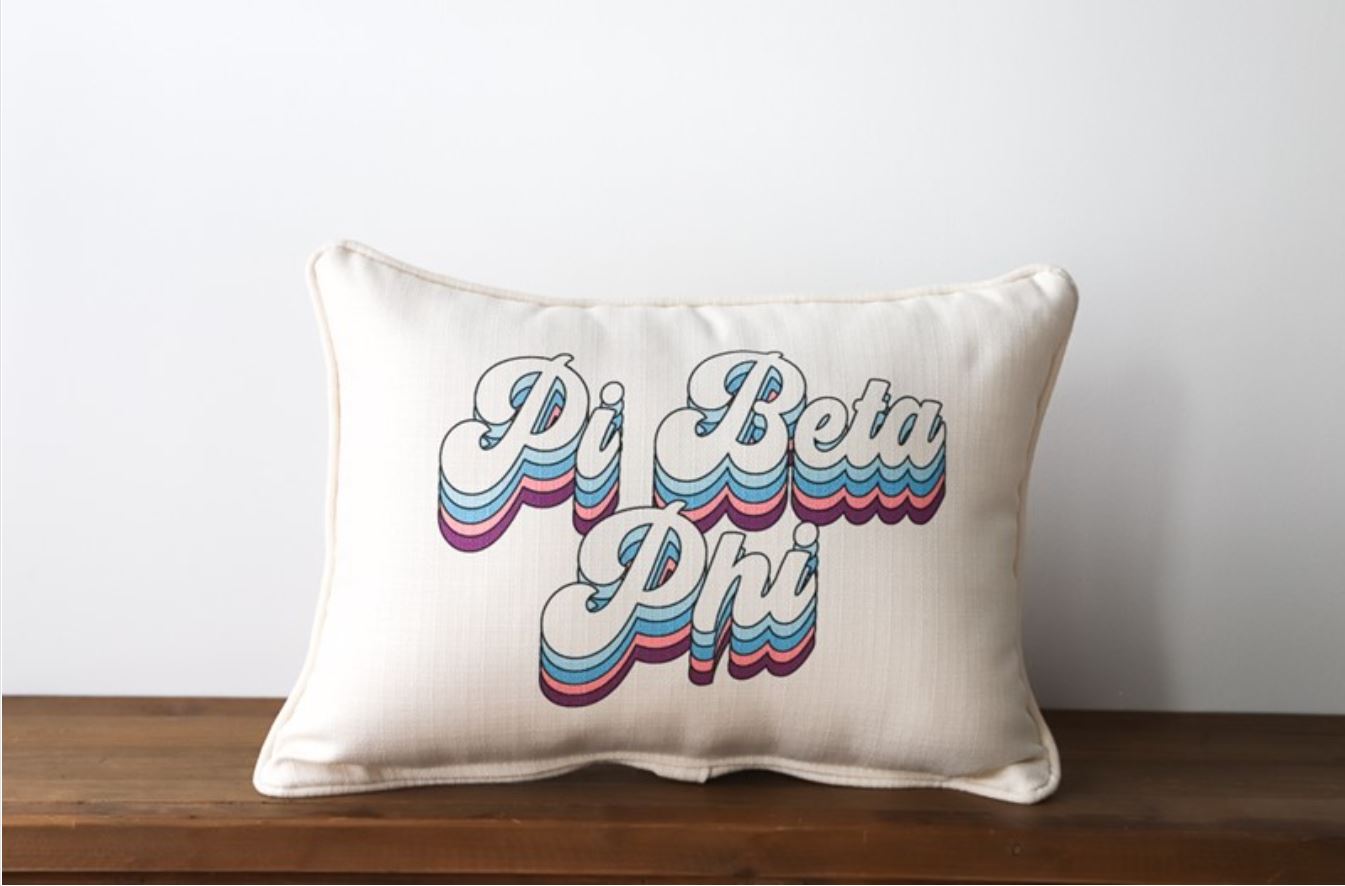 Movin' & Groovin' Sorority Piped Pillow - Pi Beta Phi