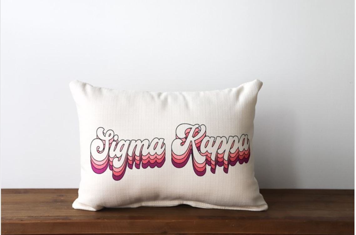 Movin' & Groovin' Sorority Piped Pillow - Sigma Kappa