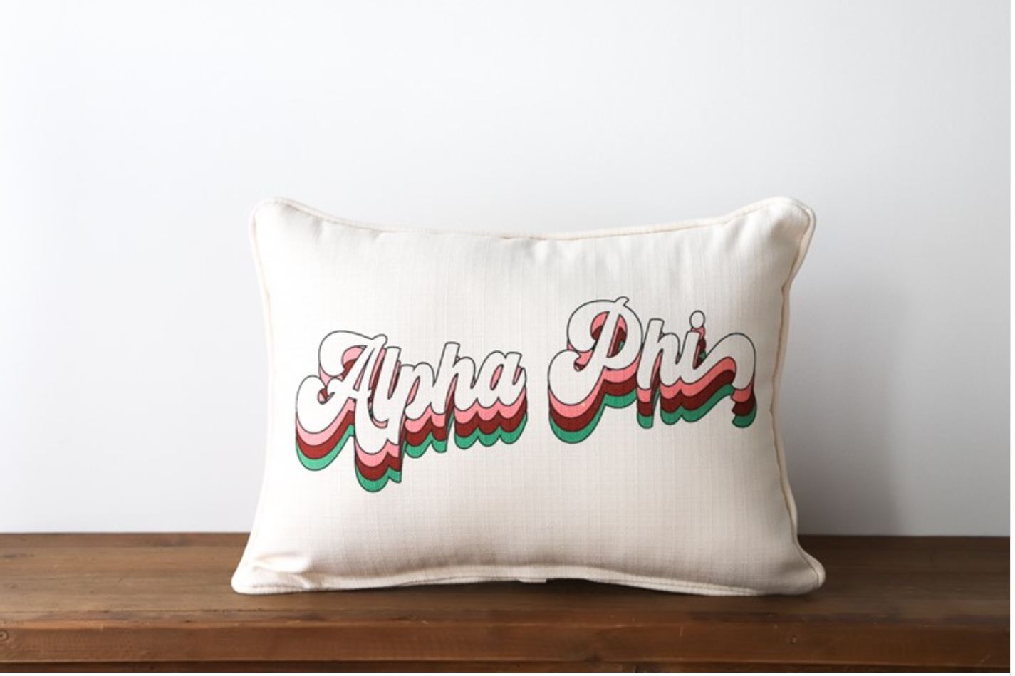 Movin' & Groovin' Sorority Piped Pillow - Alpha Phi