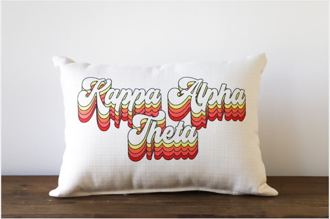Movin' & Groovin' Sorority Piped Pillow - Kappa Alpha Theta