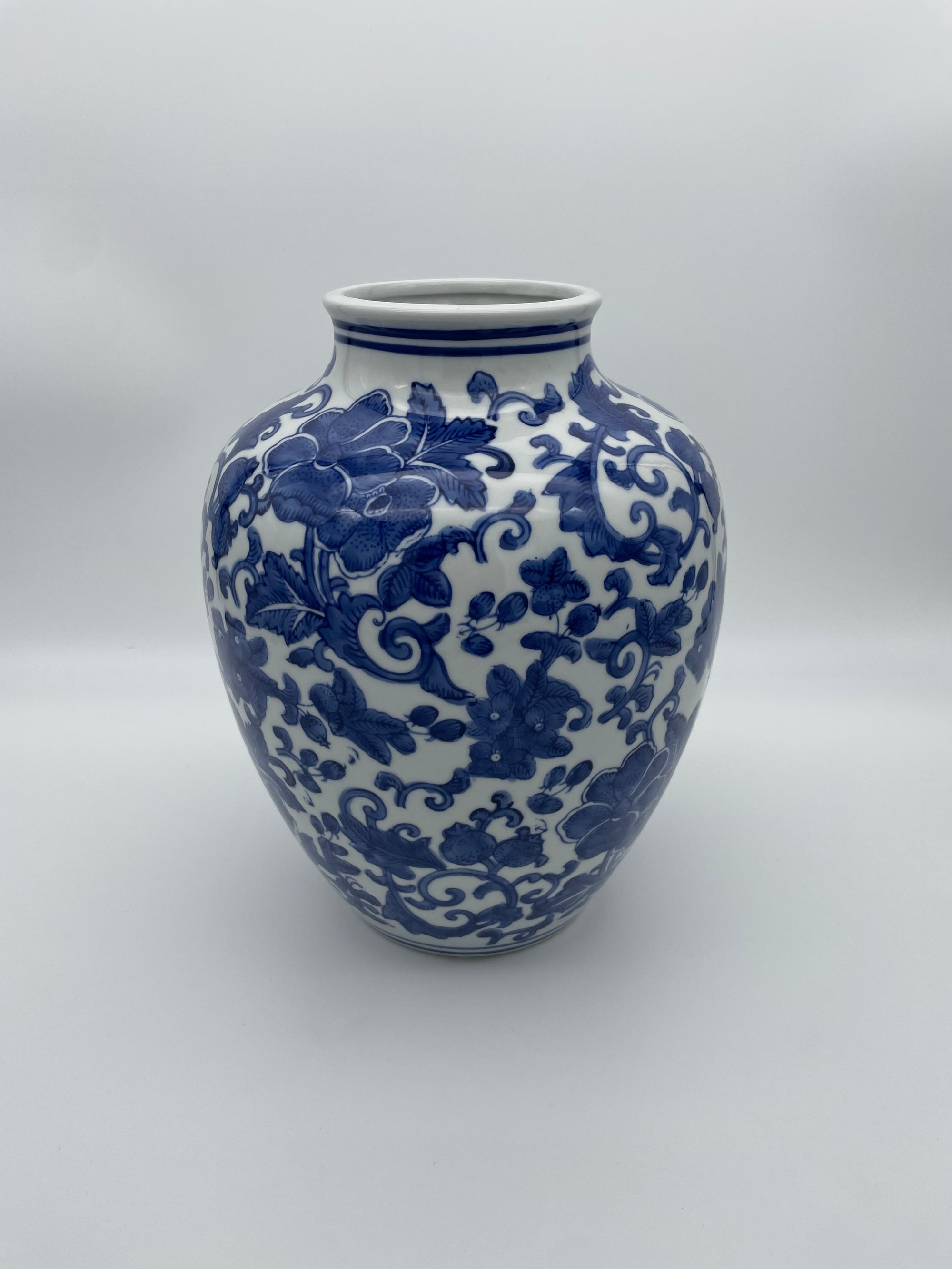 Large blue & white vase